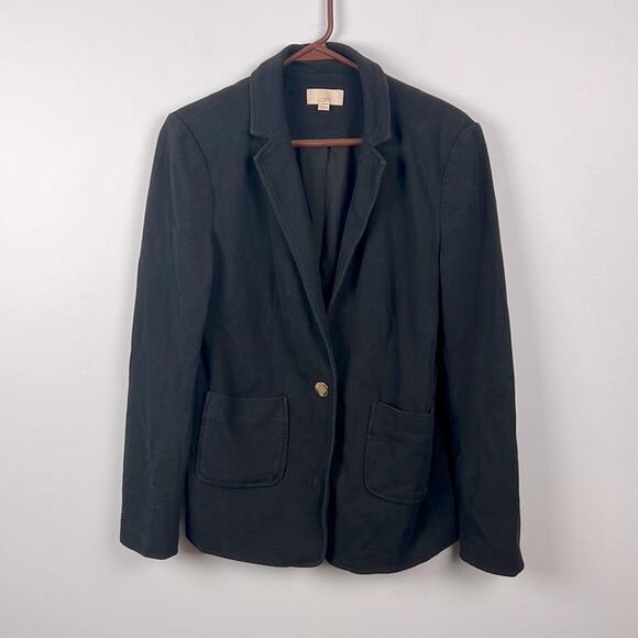 Loft size 8 black gold button womens blazer - Picture 1 of 8